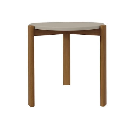 Manhattan Comfort Oval End Table, 18.11 in W, 19.25 in L, 17.32 in H, MDF, Greige ET-82742-OW